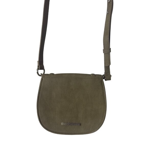 Olive Green Crossbody Bag With Adjustable Strap & Textured Finish - Picture 2 of 5